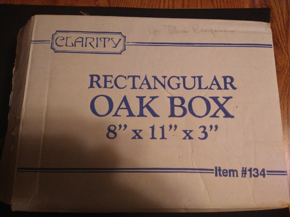 Clarity Rectangle Oak Box With Eagle