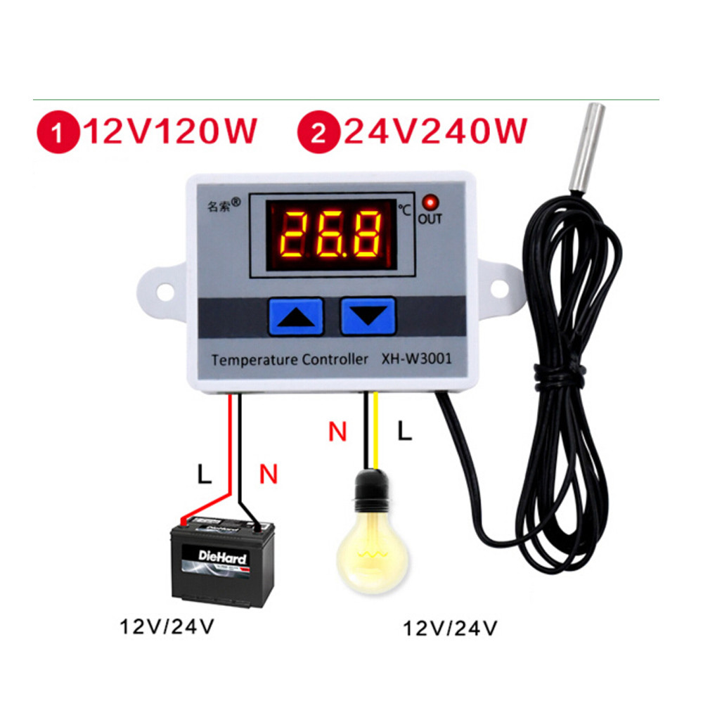 12V Digital Thermostat High Precision Temperature Switch Microcomputer Digital D