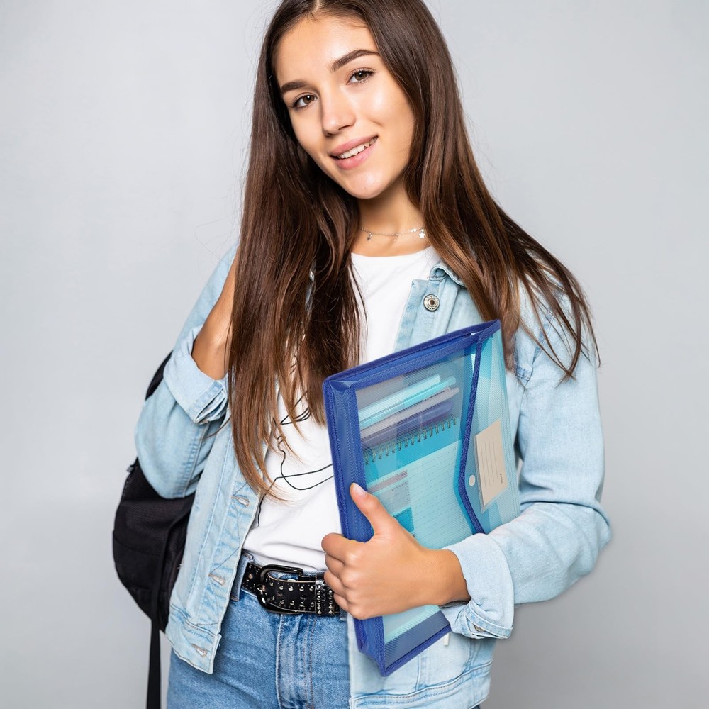 10 Pack Plastic Expanding File Folders, A4 Size Waterproof Documents Organize...