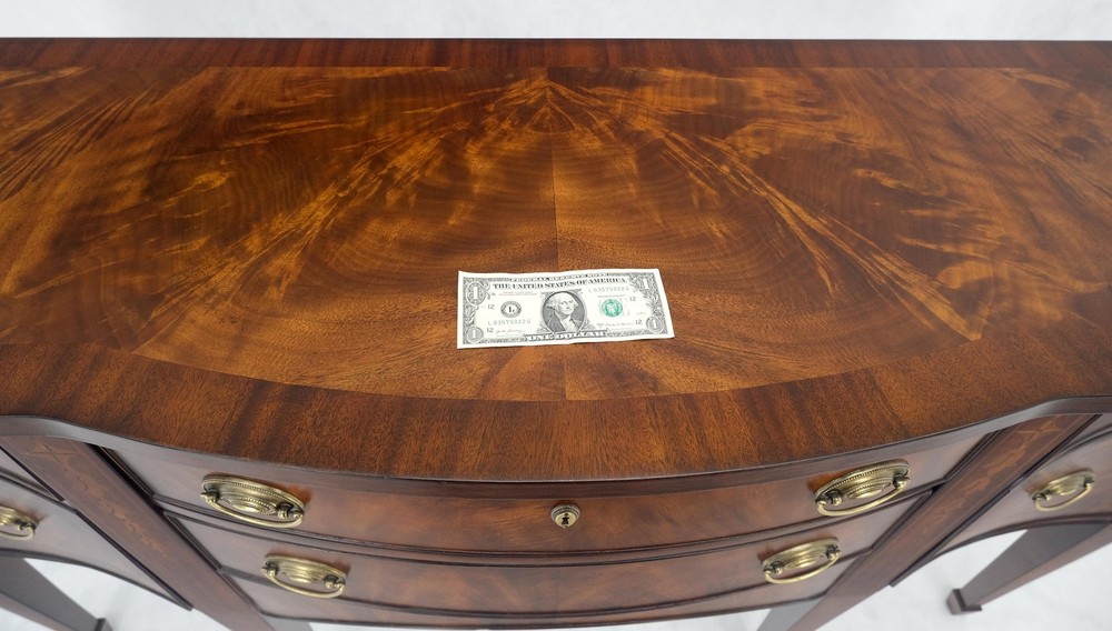 Broyhyll Bow Front Crotch Mahogany Banded Top Sideboard Buffet Console MINT!