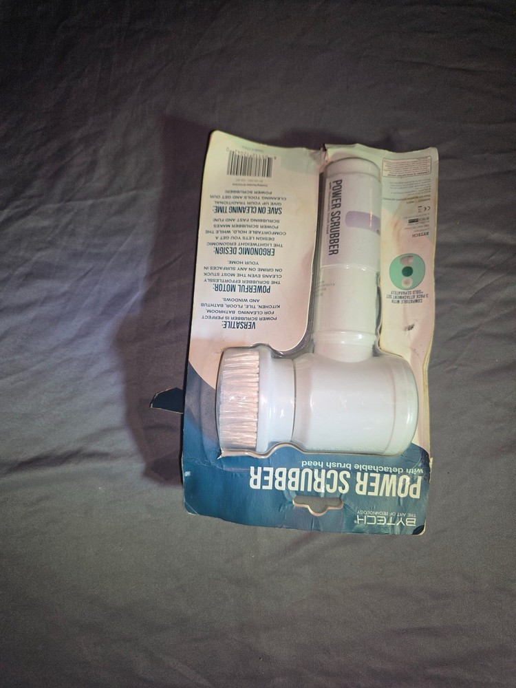 BYTECH Power Brush White Handheld Cleaning Tool with Replaceable Brush Head