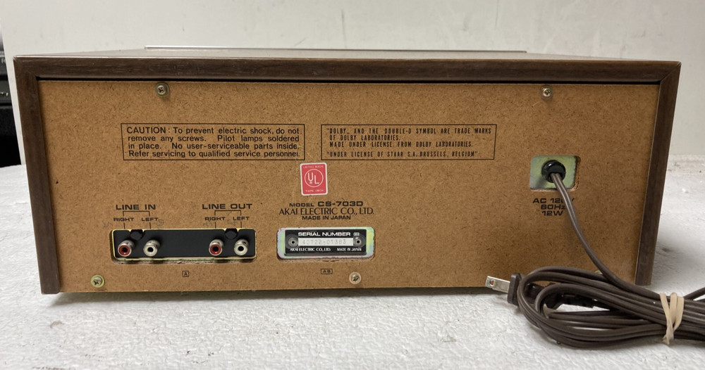KAI CS-703D 2 HEAD STEREO CASSETTE DECK