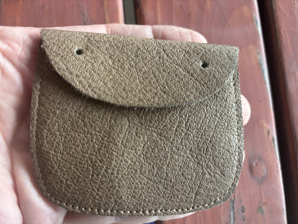 Original German WWII Tan Leather Case for Identification Tag