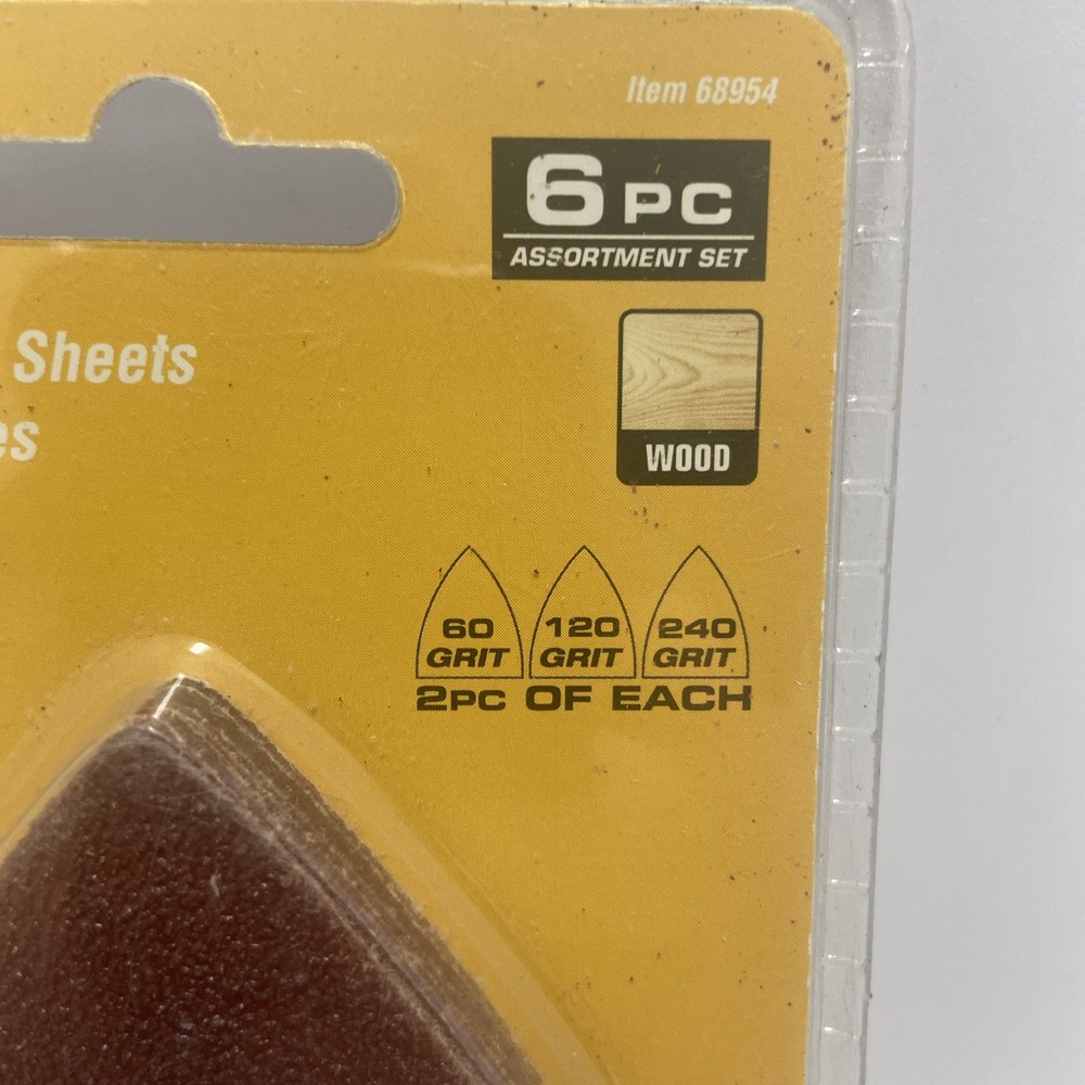 2x Warrior 6 PCs Triangle Sanding Sheets for Wood Surfaces Assorted Packs New