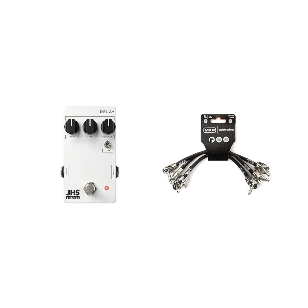 JHS Pedals 3 Series Delay Bundle with MXR Patch Cable 3 Pack