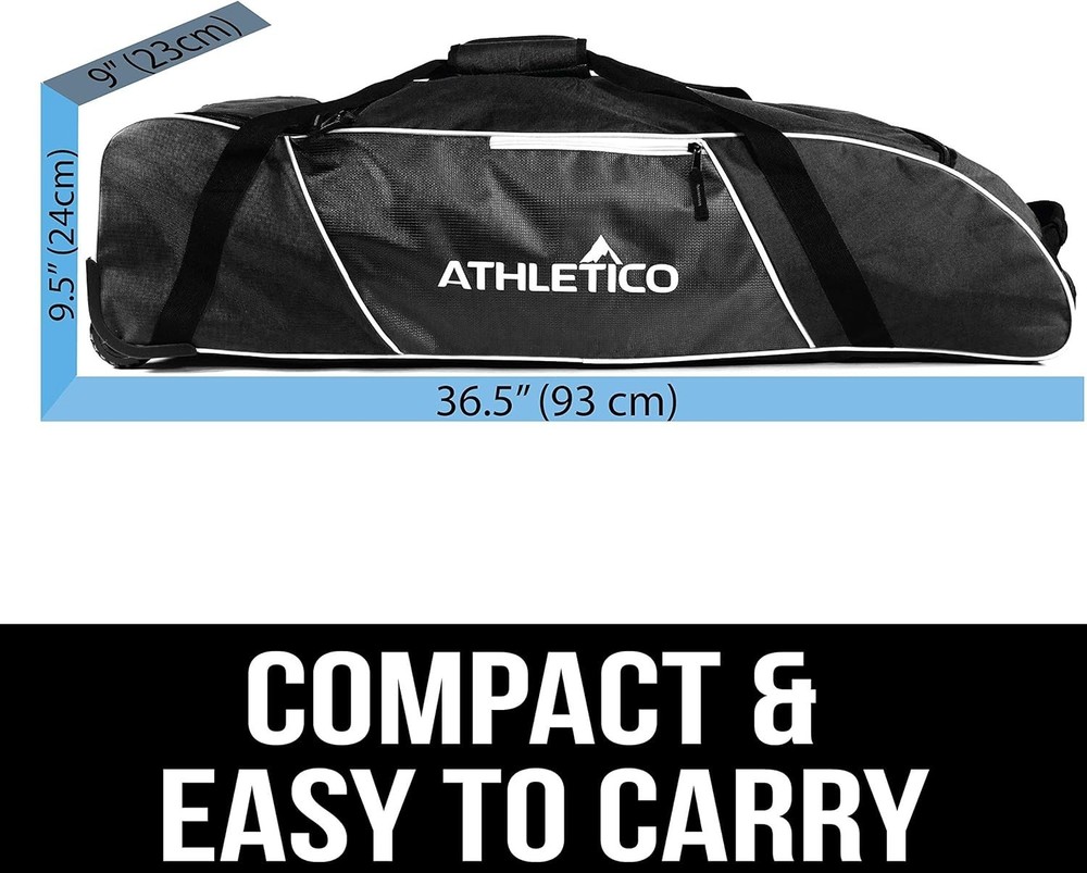 Rolling Baseball Bag Black