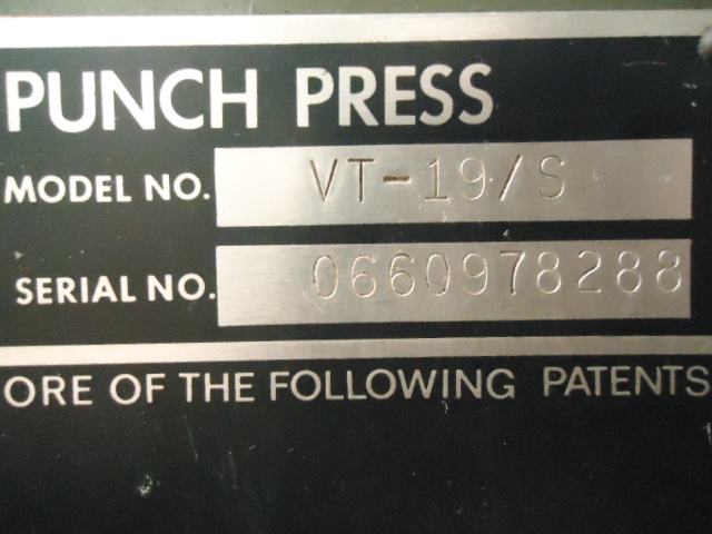 Diacro VT-19/S Power Turret Punch Press
