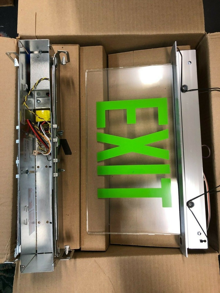 Cooper Lighting Clear Exit Sign W/ Green Letters ES7170GC