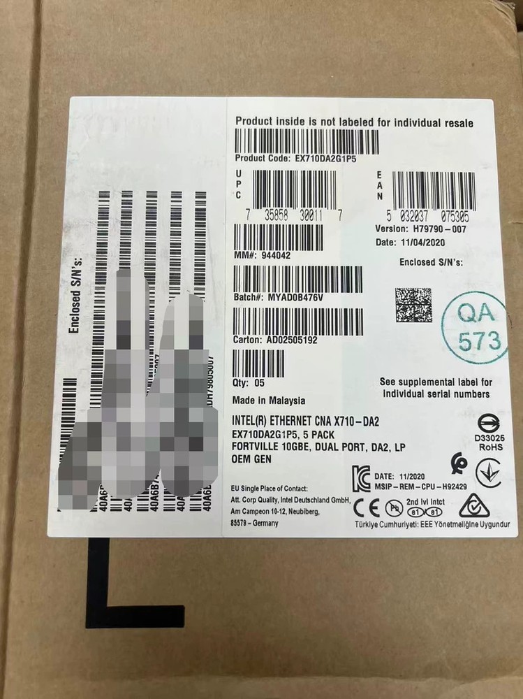 Intel® Ethernet Converged Network Adapter X710-DA2 (EX710DA2G1P5)