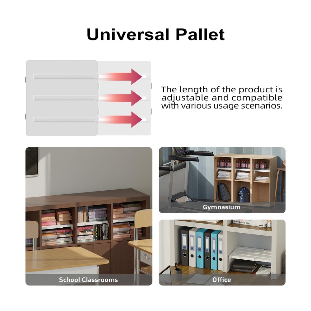 Adjust-A-Shelf Locker Shelf Adjustable Extending Organizer For School White