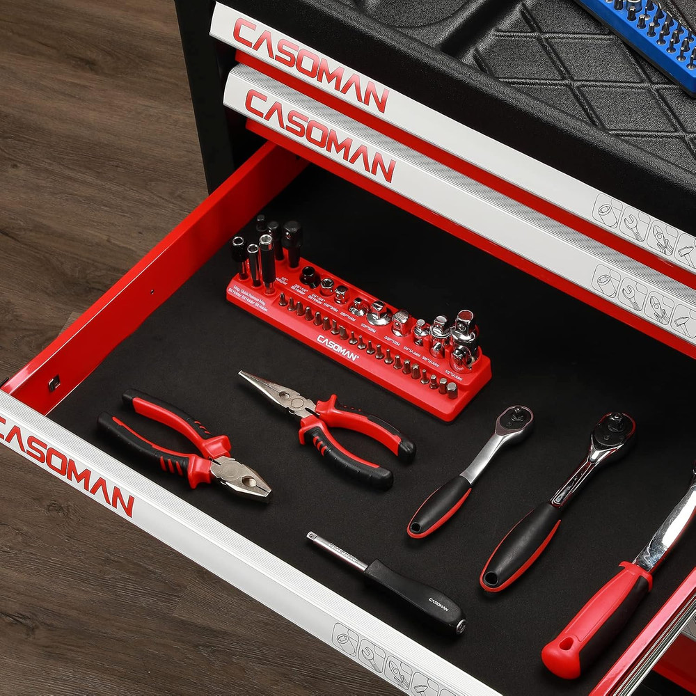 CASOMAN 35-Piece Magnetic Socket & Tool Organizer Tray for Bits Accessories