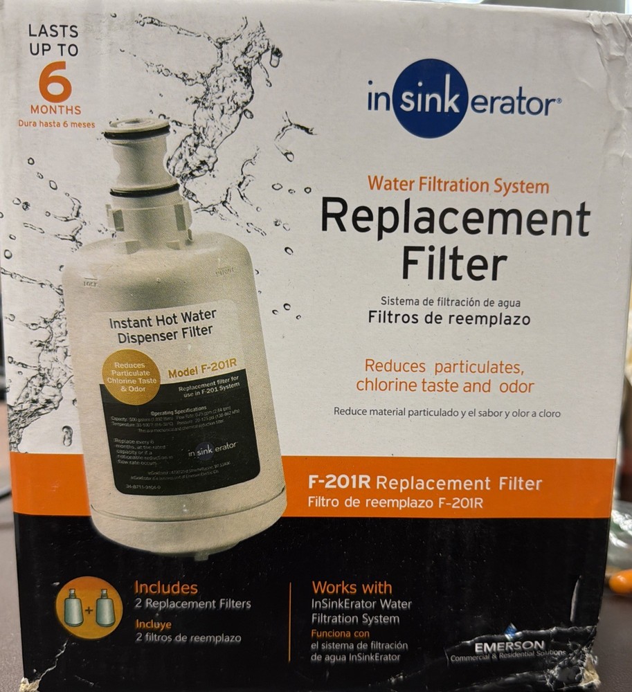 InSinkErator 2-Pack Instant Hot Water Dispenser Filter  F-201R Replacement Read