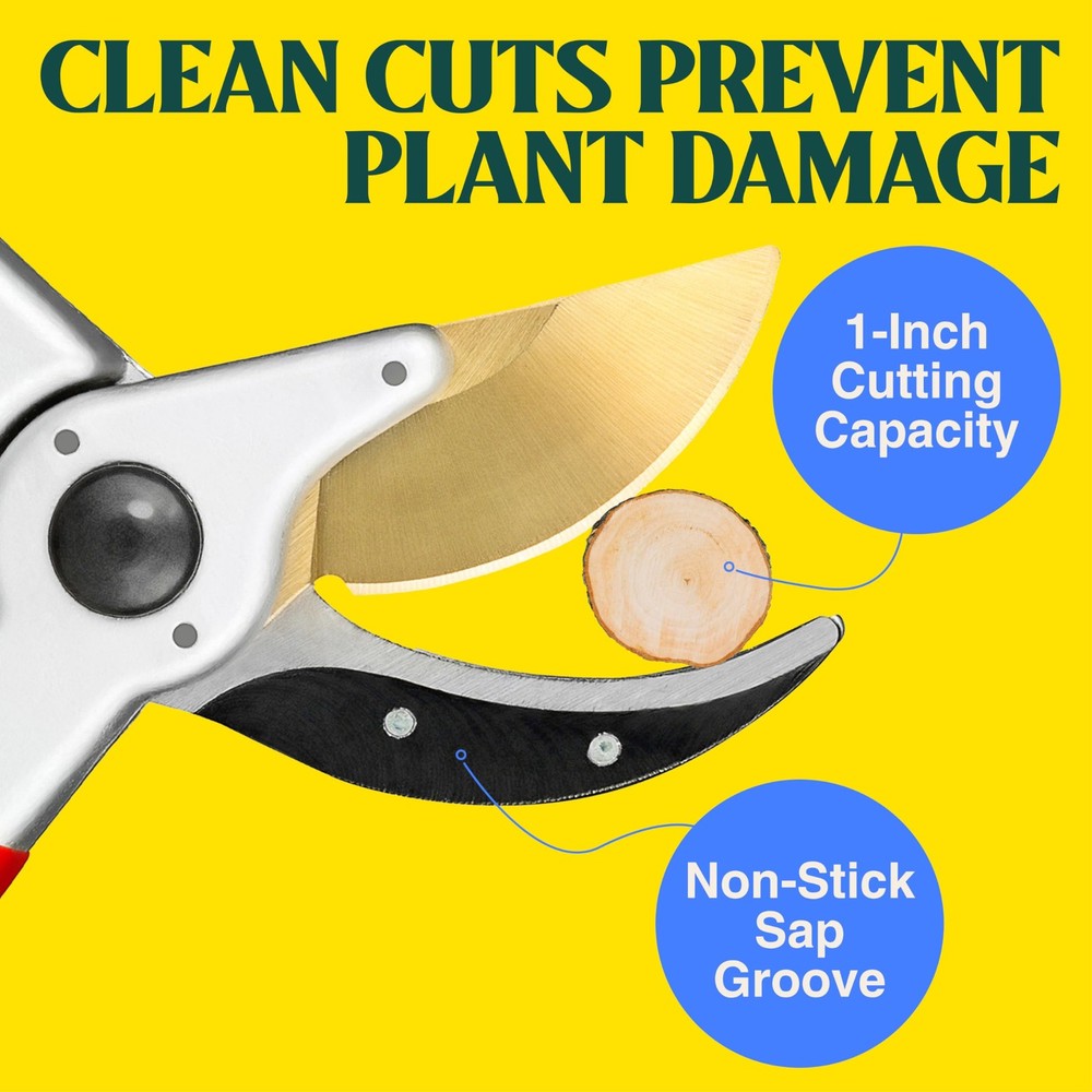 ClassicPRO 8.5" Professional Premium Titanium Bypass Pruning Shears - Use As ...