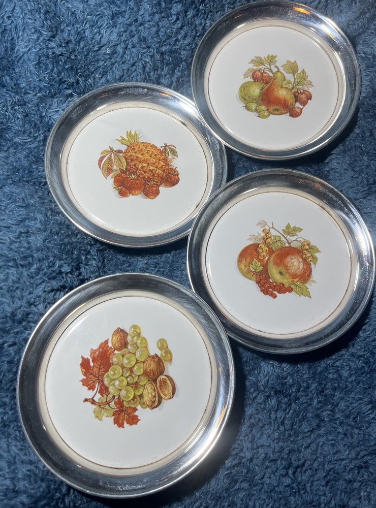 4 Sheridan Silver Plated Coasters