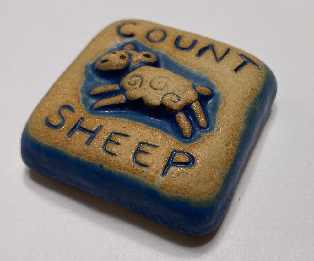 Count Sheep Stoneware Art Tile By Gretchen Kramp