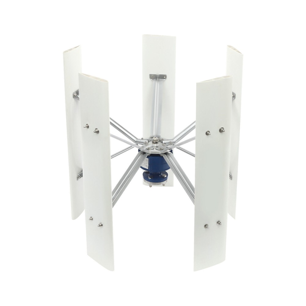 White Vertical Axis Wind Turbine Generator 5-blade Wind Turbine Generator 100W