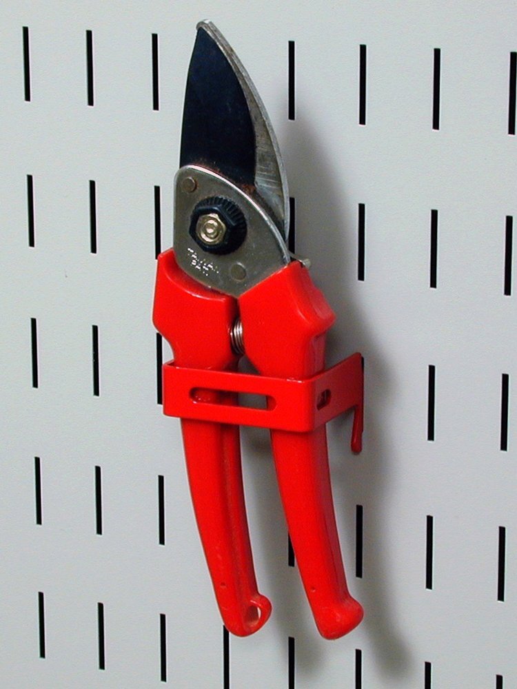2"x2" Red Pegboard C-Bracket Hook Slotted Metal Accessory for Tool Organization