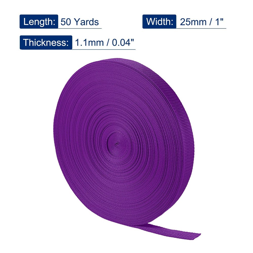 Lightweight Polypropylene Webbing Strap 1" 50 Yards Red Purple Strapping