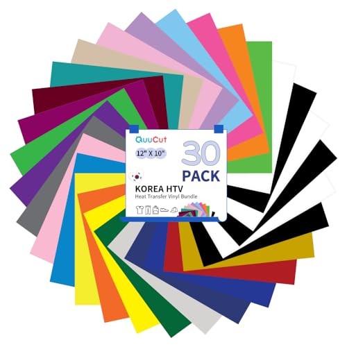 30 Pack HTV Heat Transfer Vinyl 12x10" Sheets
