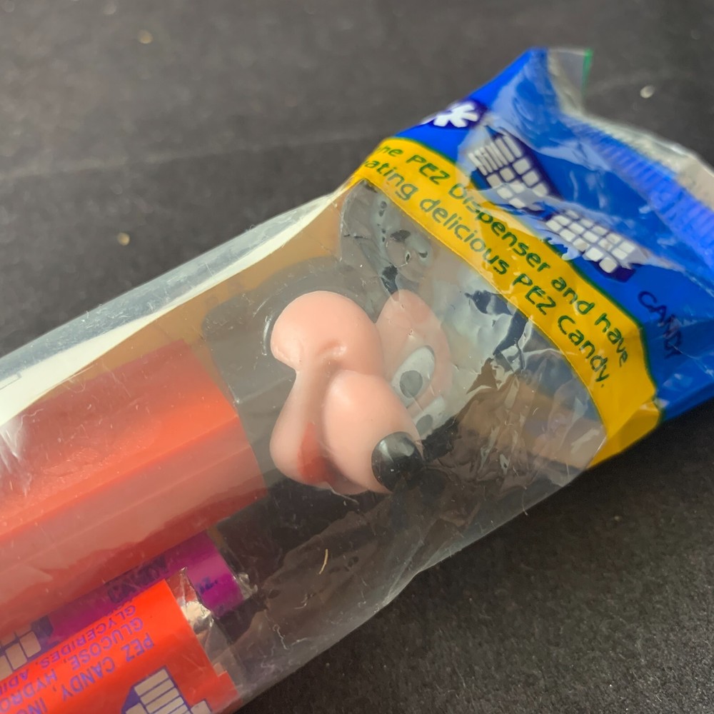 MICKEY MOUSE WALT DISNEY SEALED NOS PEZ DISPENSER RED STEM PLASTIC & CANDY