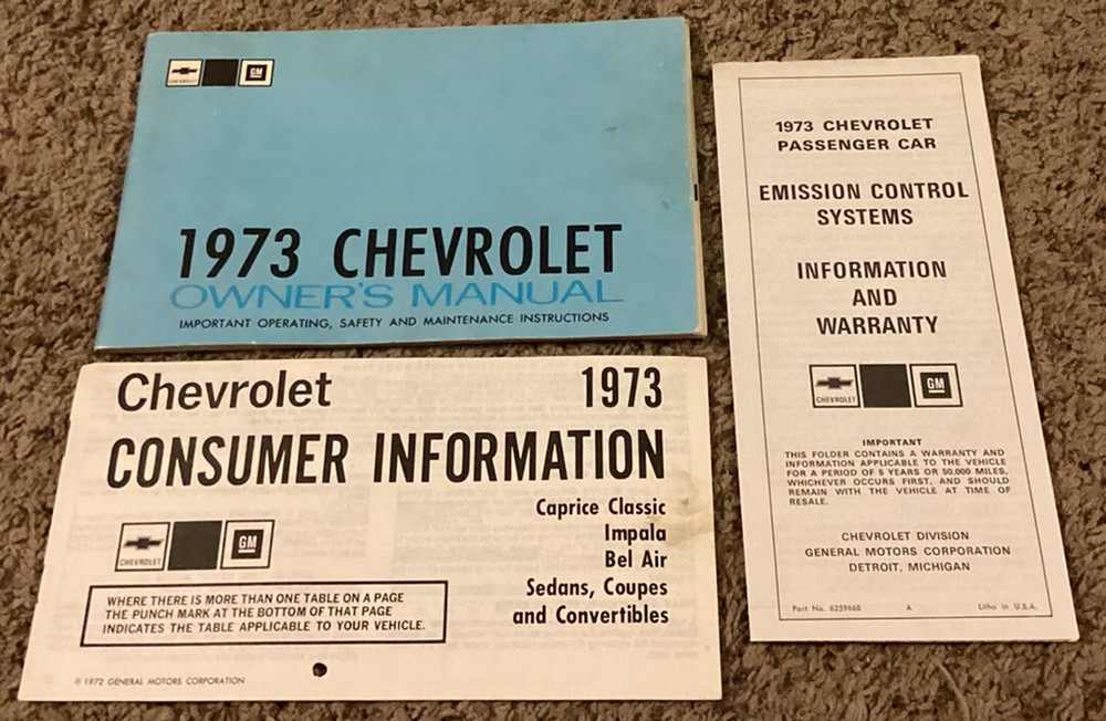 Original 1973 Chevrolet Owner's Manual & Extras