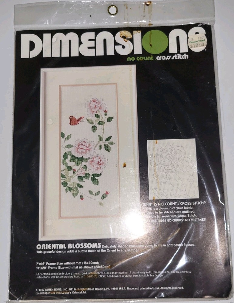 Dimensions Oriental Blossoms No Count Cross Stitch 3900