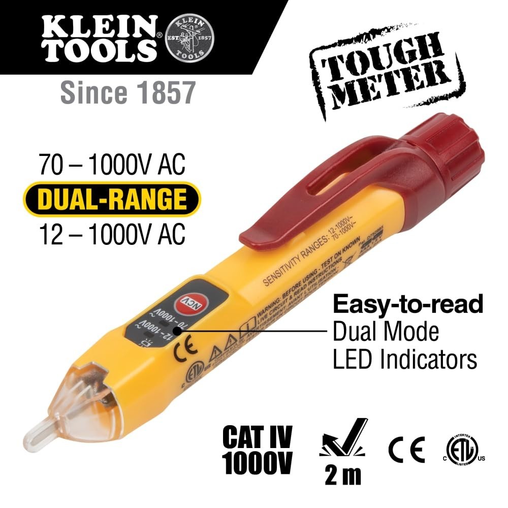 Comprehensive Dual Range Voltage Tester with Receptacle Tester & LED Indicators