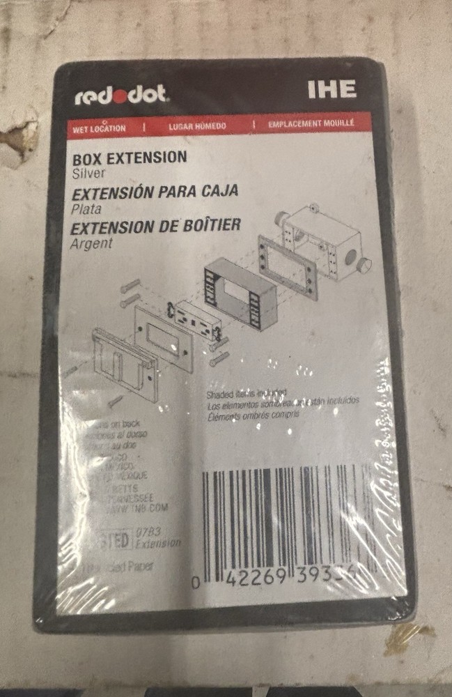Weather  Proof Box Bell Box Extension Ring Single Gang Box Red Dot