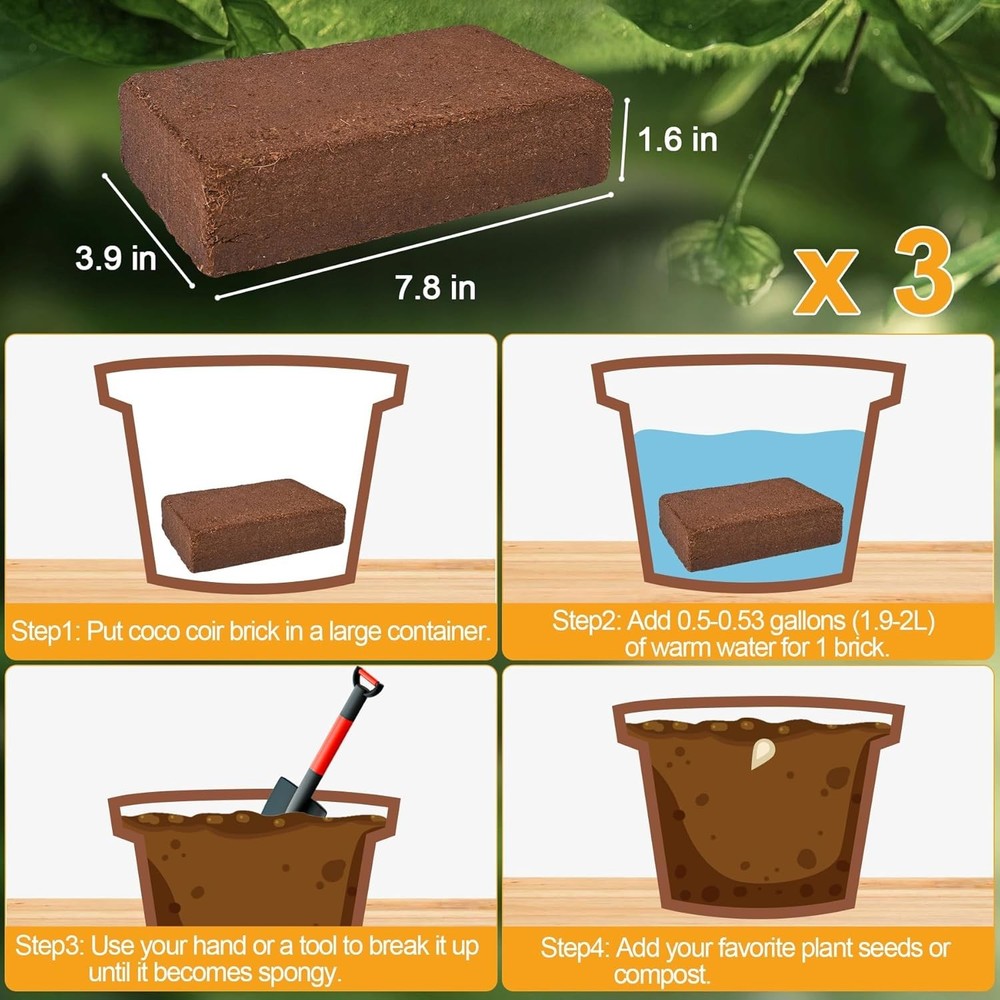 Sustainable Coco Coir Bricks - Perfect Expansion Growing Medium for All Plants