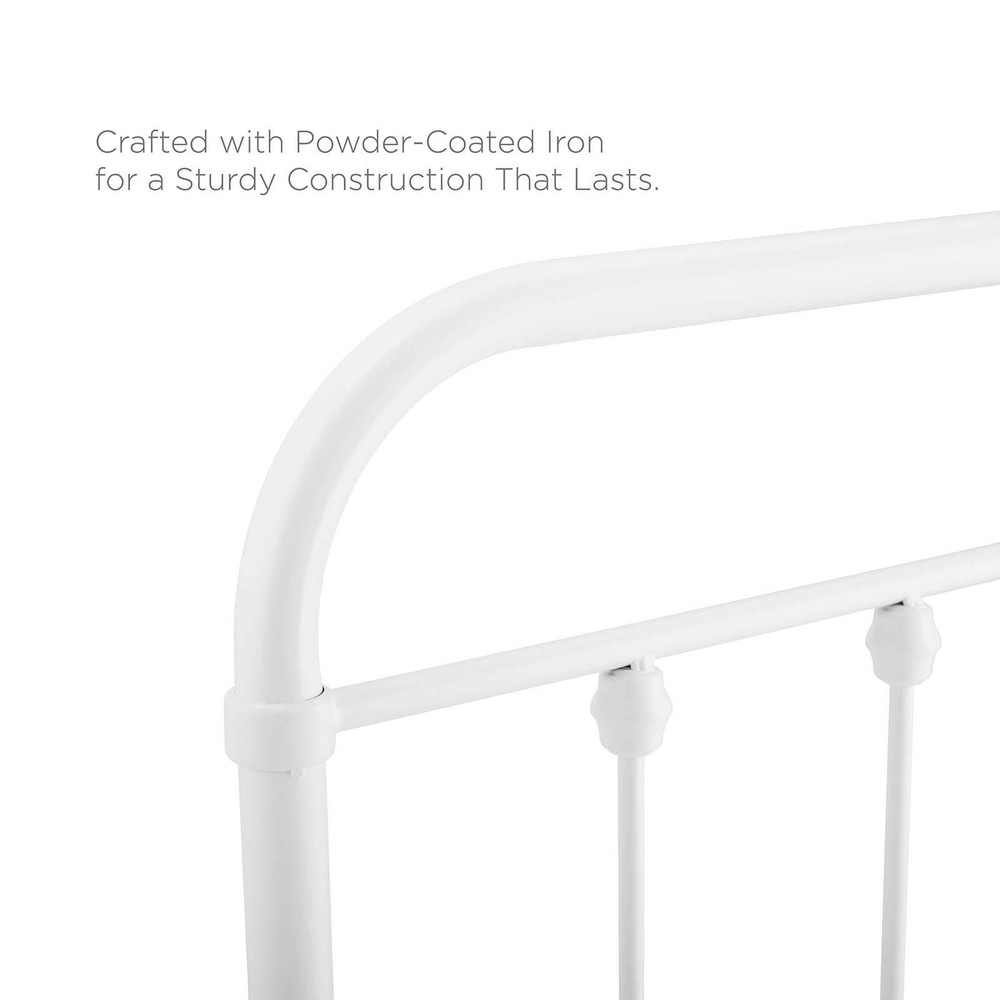 Modway MOD-6153-WHI Sage Full Metal Headboard, White
