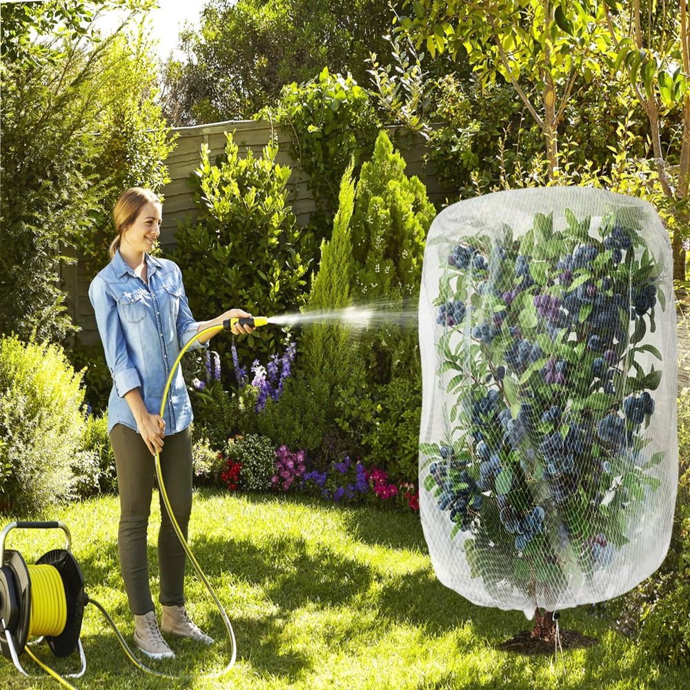 2 PC Large Fruit Tree Netting Cover for Squirrels and 2PC 10'x10', White