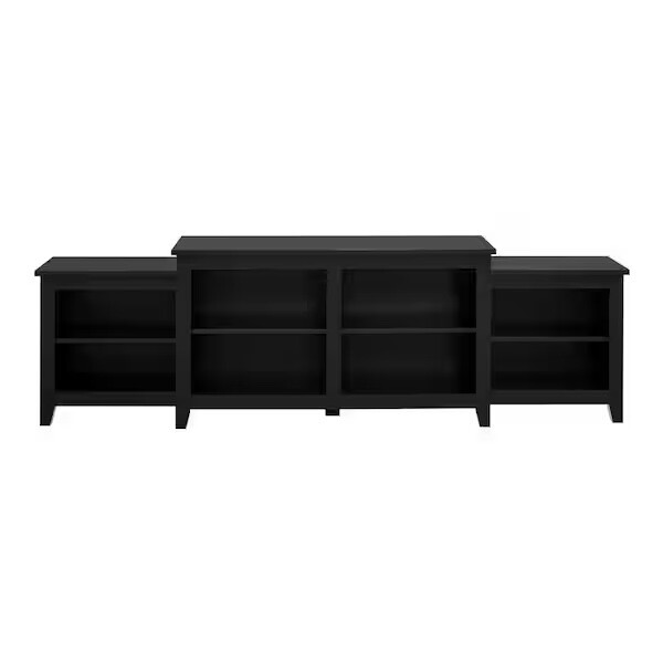 Walker Edison 80" Simple Tiered Top TV Stand - Solid Black