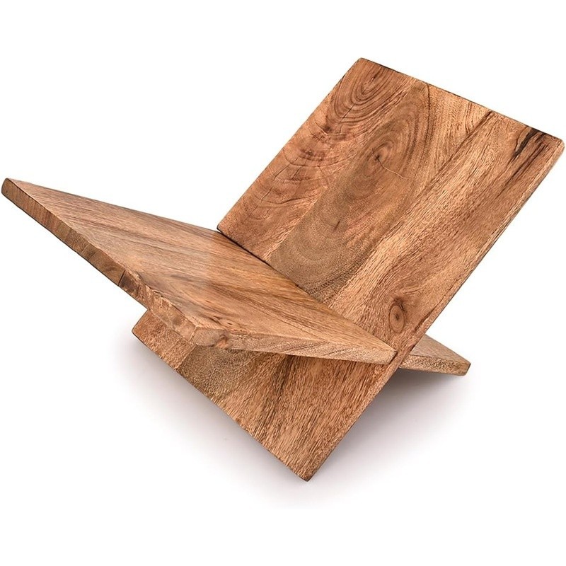 Handmade Mango Wood Decorative Book Holder Stand Kitchen Study Office Display US
