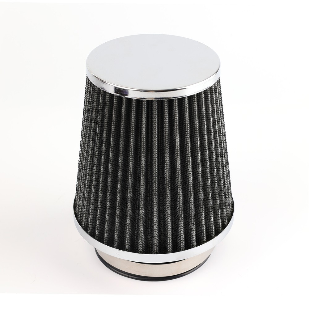 Silver Car-Engine High Flow Inlet Cold Air Intake Dry Filter Cone Replacement US