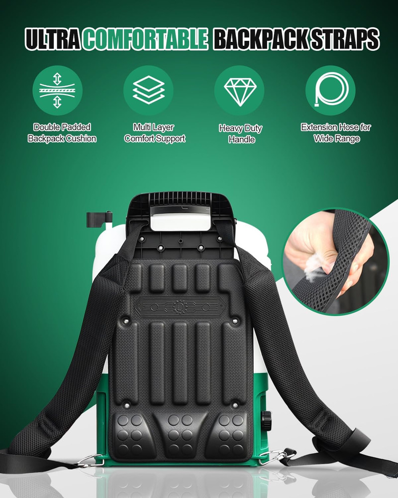 Battery Powered Backpack Sprayer 4 Gallon, 0-100 PSI Strong Electric Sprayer Com