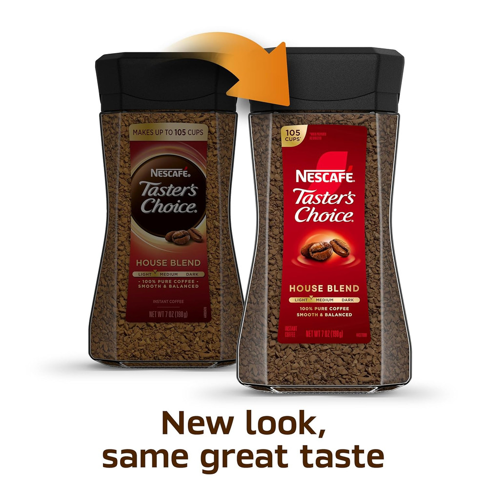 Instant Coffee Light Medium Roast House Blend 2 Jars 7oz Each