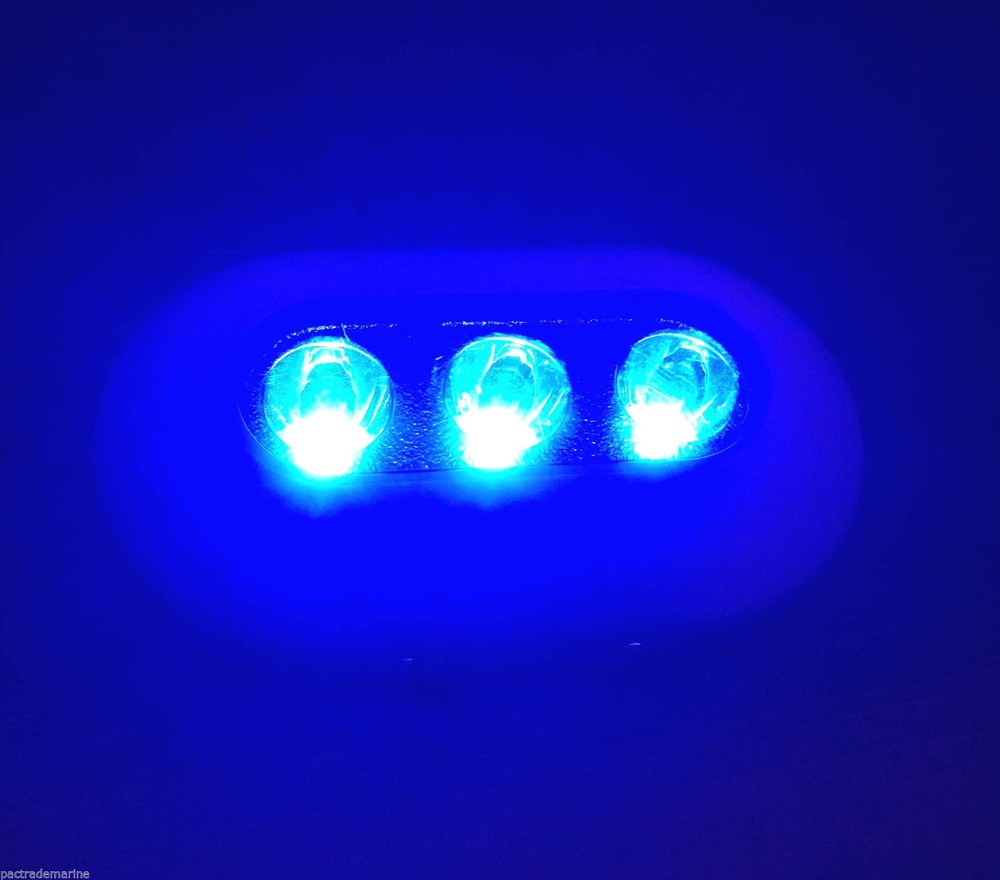 ULTRA BRIGHT COOL WHITE LED MARINE POLYMER UNDERWATER LIGHT SURFACE MOUNT