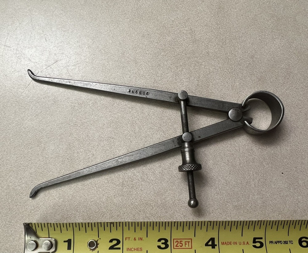 5” Inside Spring Caliper Flat Leg by Union Tool, Vintage USA Tool