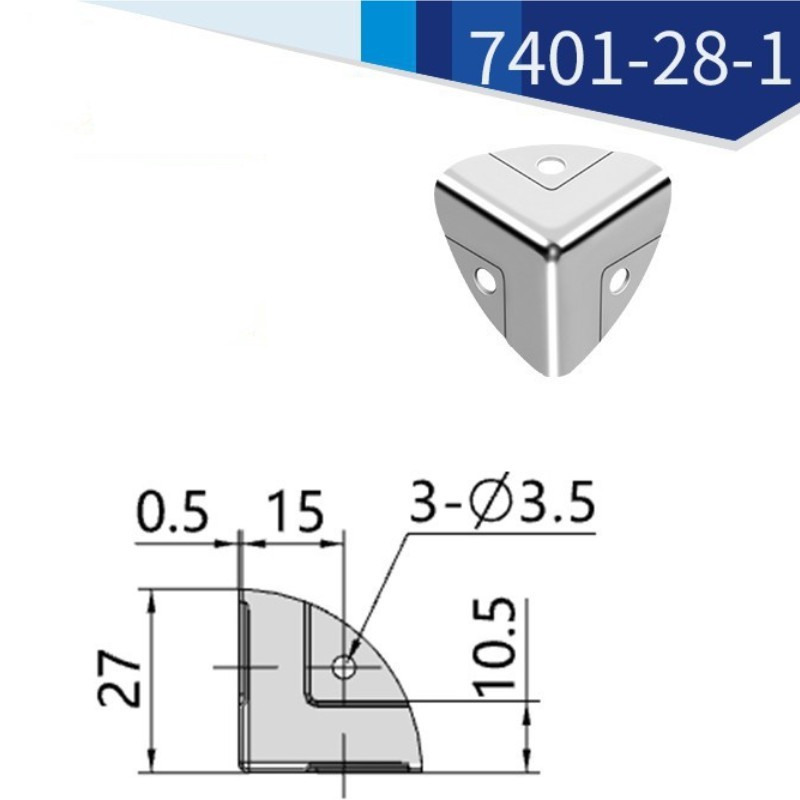 Metal Crashproof Box Corner Protectors Edge Protector Iron Chrome Plating