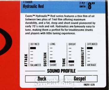 Evans Hydraulic Series Drumhead - 8" - Red