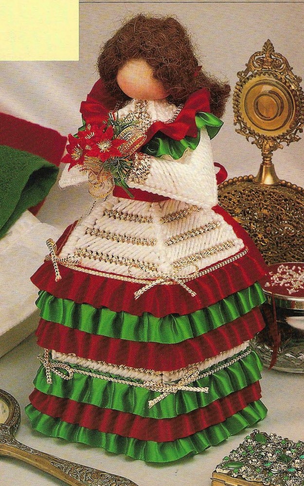 TISSUE COVER DOLL BATH TISSUE DIGEST SIZE PLASTIC CANVAS PATTERN INSTRUCTIONS