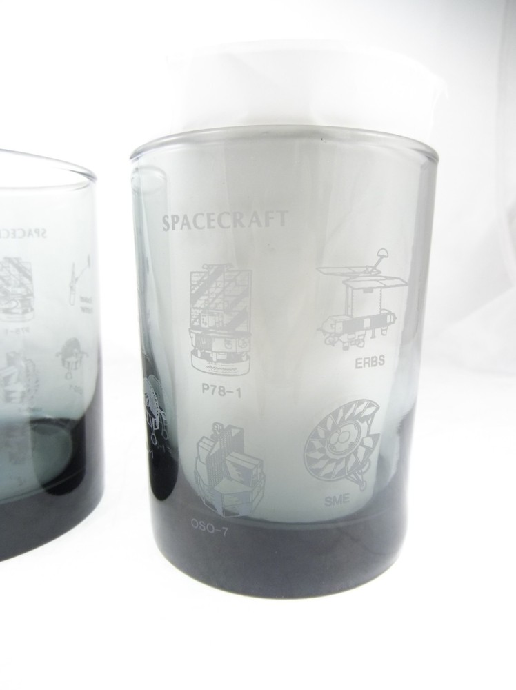 2pc Set Aerospace Systems Division Spacecraft Drinking Glasses 4"