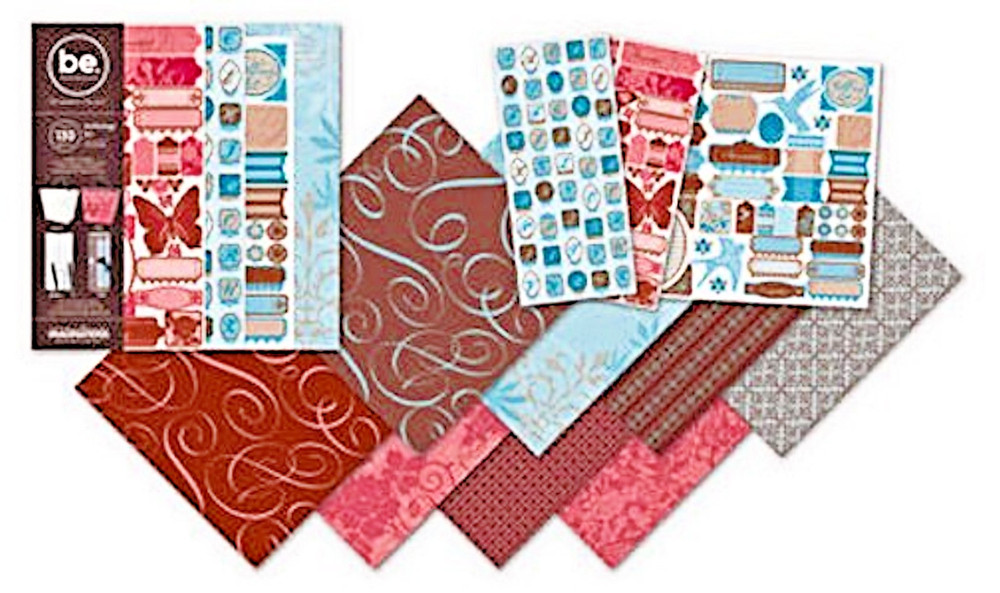 BareElements ANTHOLOGY SCRAPBOOK KIT (8) 12x12 Papers (3) Sticker Sheets