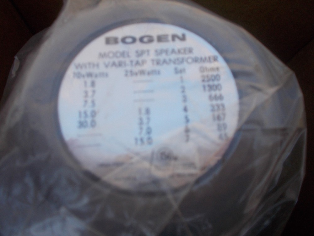 Bogen Speaker Model SPT w/ Vari-Tap Transformer - New/Old Mint