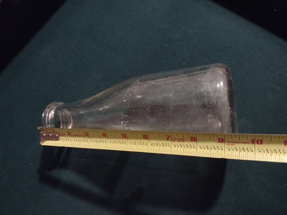 Antique dairy bottle ONE QUART LIQUID