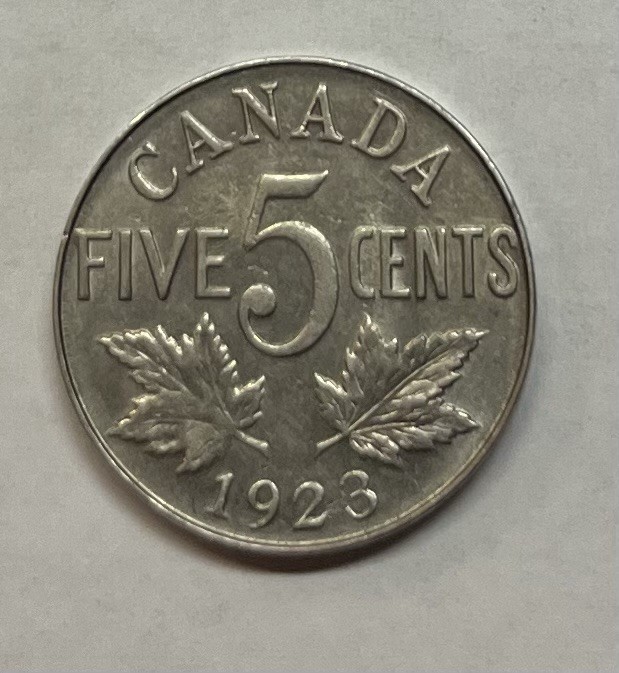 1923 Canada Five Cent - AU