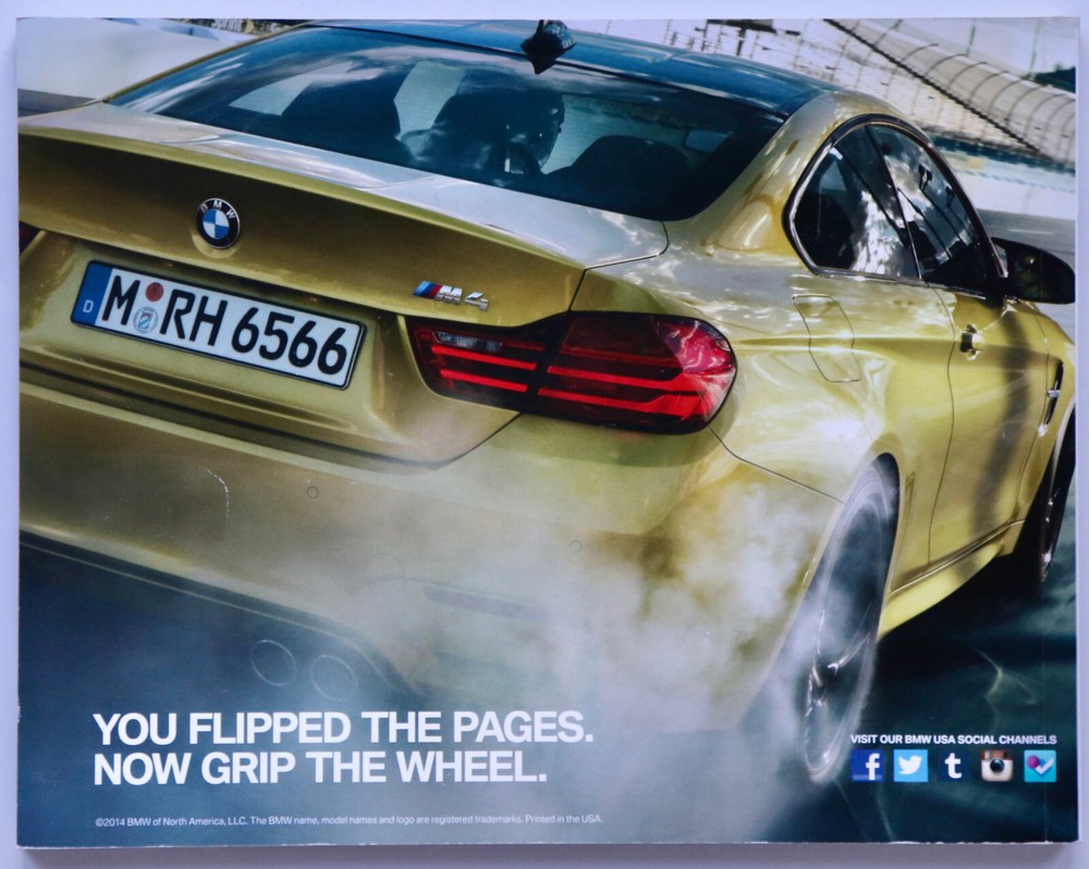 2014 BMW Brochure With M4 Cover - Includes 2014 Models and Specifications