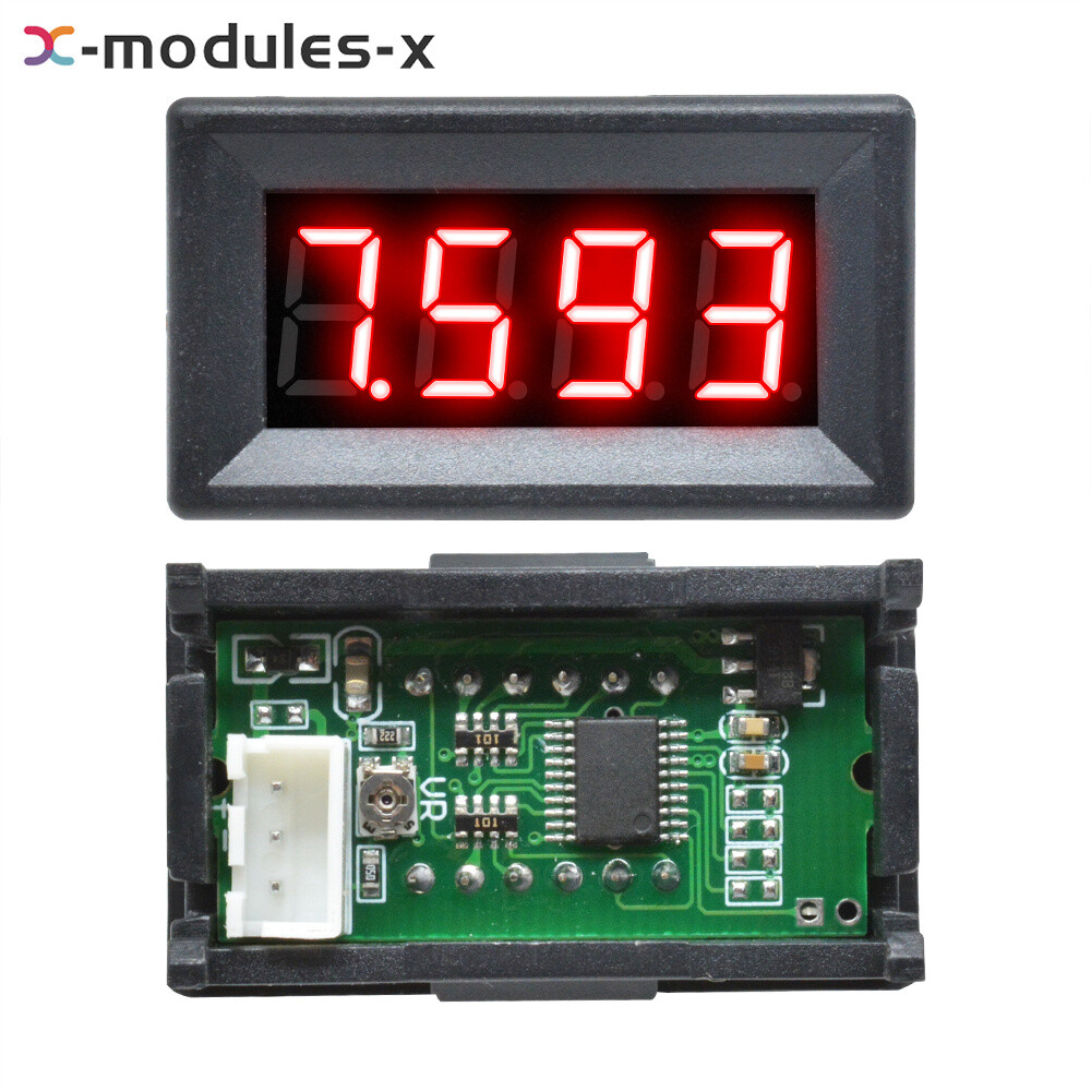 0.36\" Digital 3-Wires LED Panel Display 4-Bit DC0-100V Voltmeter Meter Tester U