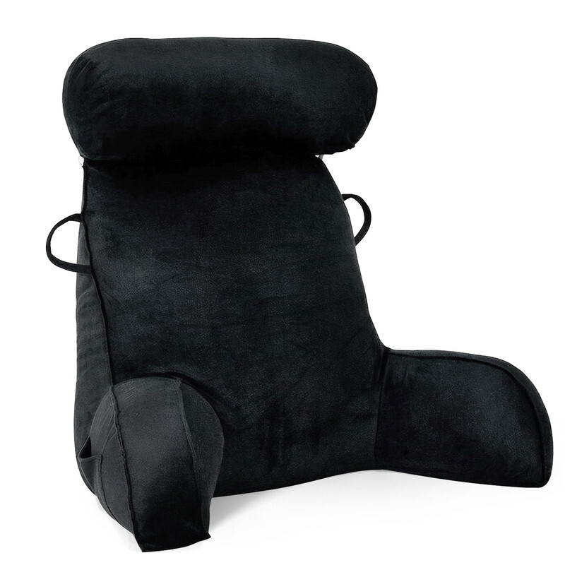 Reading Pillow with Arms Back Support Cushion Rests Neck Roll For Reading Bed