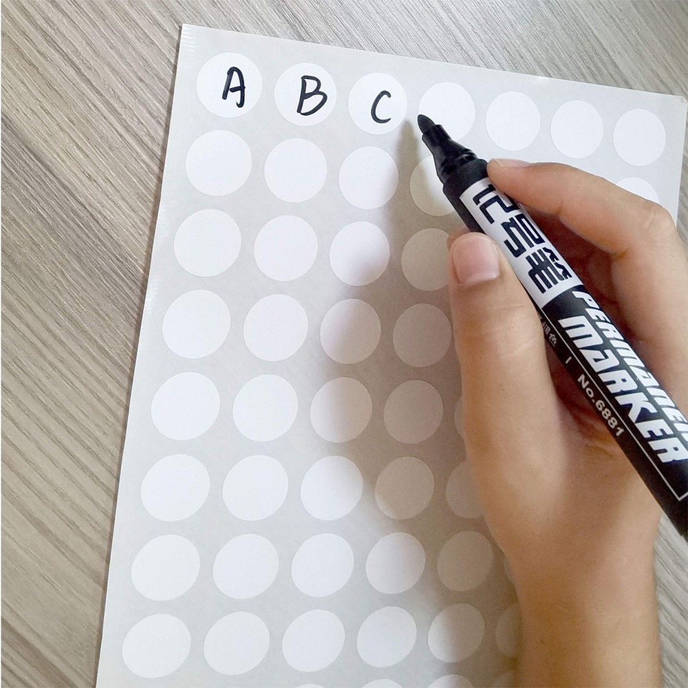 Coding Labels 3/4" Round Color-Coding Circle 1050pcs Dot Labels (White) White